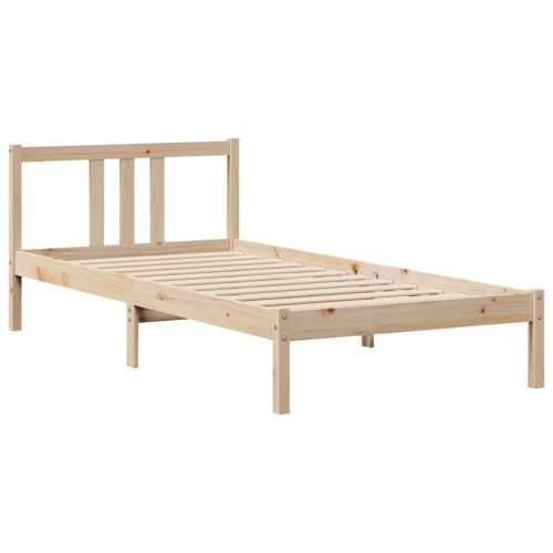 Krevet s regalom za knjige bez madraca 90x190 cm od borovine - Prirodna 90 x 190 cm Cijena