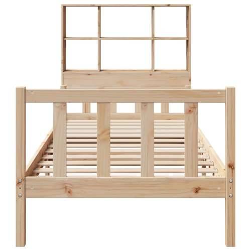 Krevet s regalom za knjige bez madraca 90x190 cm od borovine - Prirodna 90 x 190 cm Cijena