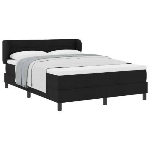 Box Spring Krevet s Madracem Crna 140x190 cm Tkanina Cijena