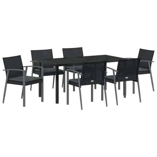 Set od 4 Crna PE ratan 56.5x57x83 cm Izdržljivo Vrtno sjedalo Cijena
