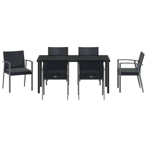 Set od 4 Crna PE ratan 56.5x57x83 cm Izdržljivo Vrtno sjedalo Cijena