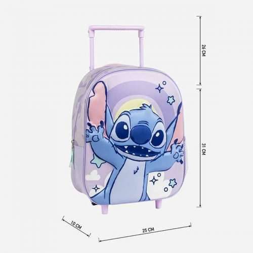 Školski 3D Ruksak s Kotačima Stitch Lila 25,0 x 31,0 x 10,0 cm Cijena