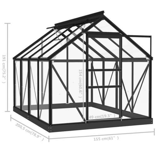 Zamjenski okvir staklenika antracit 155x103x191 cm aluminij Cijena