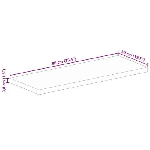 Stolna ploča 90x50x3,8 cm pravokutna od masivnog drva manga - Drvo manga (završna obrada od hrastovine) 90 x 50 cm 1 38 mm Cijena