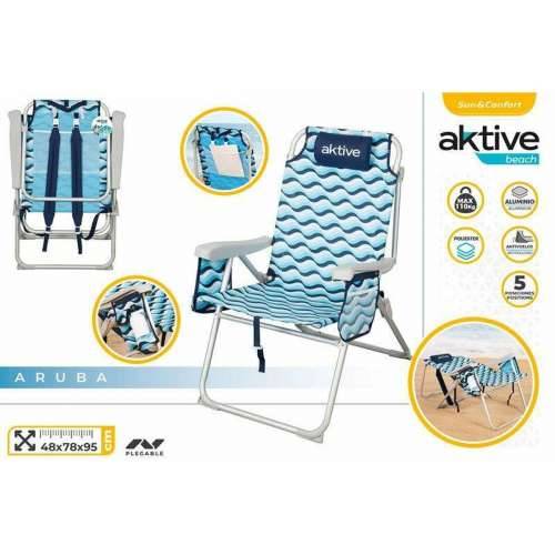 Stolica za za plažu Aktive 64 x 63 x 43 cm Nebeški Cijena