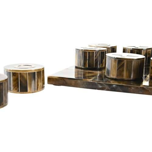Ukrasna figura DKD Home Decor Društvene igre 20,5 x 20,5 x 5 cm Bijela Jantar Metalizirani moderan Cijena
