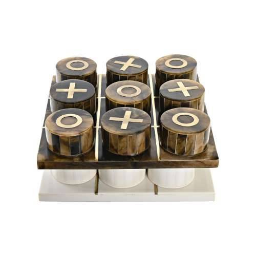 Ukrasna figura DKD Home Decor Društvene igre 20,5 x 20,5 x 5 cm Bijela Jantar Metalizirani moderan Cijena