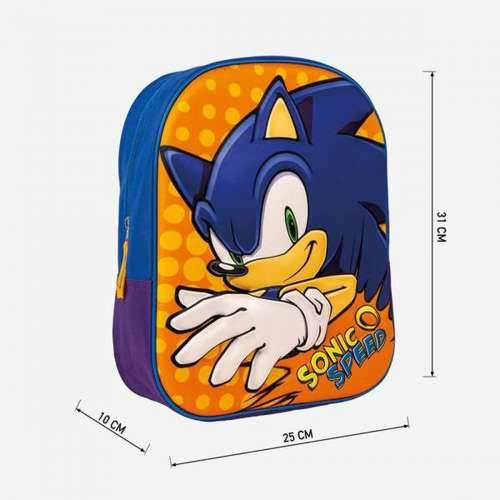 Školski 3D Ruksak Sonic Plava 25 x 31 x 9 cm Oranžna Cijena