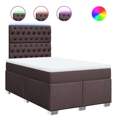Krevet box spring s madracem tamnosmeđi 120 x 190 cm od tkanine - Tamno smeđa 120 x 190 cm Dizajn s gumbima Cijena