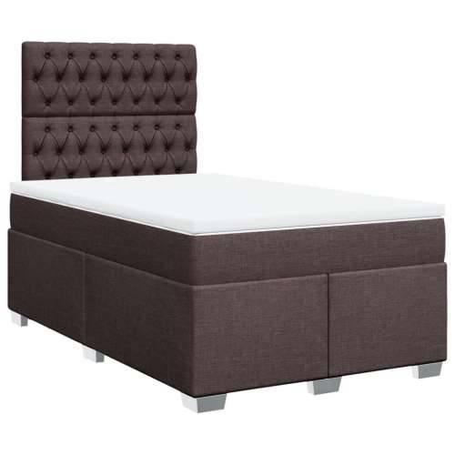 Krevet box spring s madracem tamnosmeđi 120 x 190 cm od tkanine - Tamno smeđa 120 x 190 cm Dizajn s gumbima Cijena