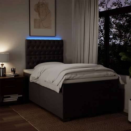 Krevet box spring s madracem tamnosmeđi 120 x 190 cm od tkanine - Tamno smeđa 120 x 190 cm Dizajn s gumbima Cijena
