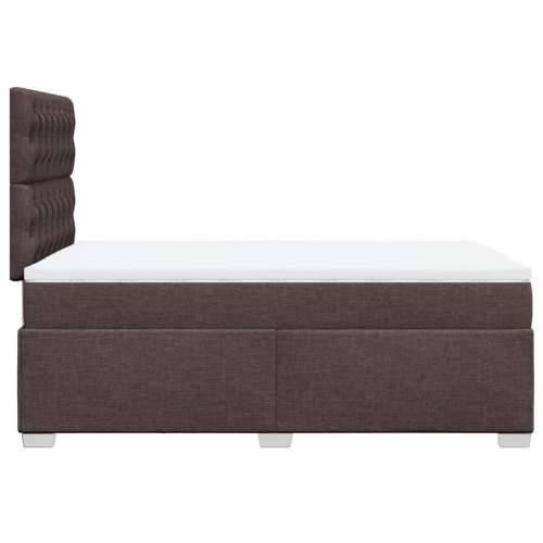 Krevet box spring s madracem tamnosmeđi 120 x 190 cm od tkanine - Tamno smeđa 120 x 190 cm Dizajn s gumbima Cijena