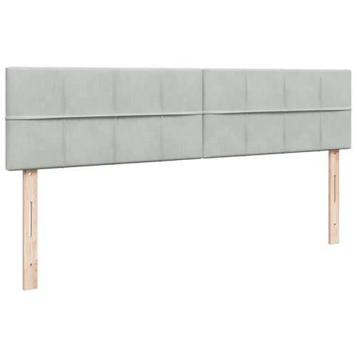 Otomanski krevet s madracem svijetlosivi 160x200 cm baršunasti - Svjetlosiva 160 x 200 cm Blok s kvadratima Cijena