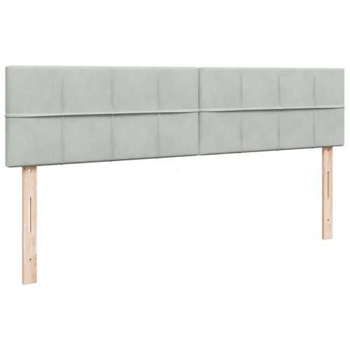 Otomanski krevet s madracem&LED 160x200 cm baršunasti - Svjetlosiva 160 x 200 cm Blok s kvadratima Cijena