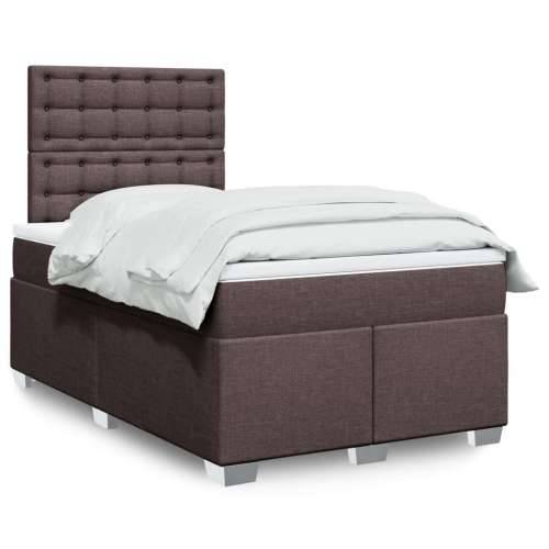 Krevet box spring s madracem tamnosmeđi 120 x 190 cm od tkanine - Tamno smeđa 120 x 190 cm gumbi Cijena