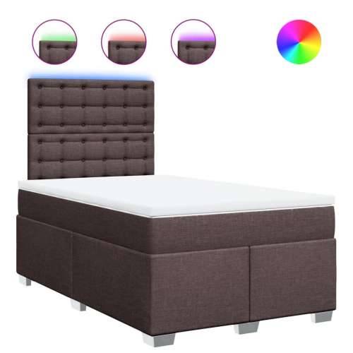 Krevet box spring s madracem tamnosmeđi 120 x 190 cm od tkanine - Tamno smeđa 120 x 190 cm gumbi Cijena