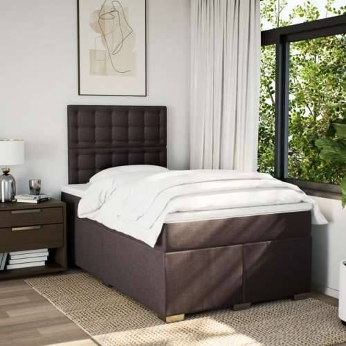 Krevet box spring s madracem tamnosmeđi 120 x 190 cm od tkanine - Tamno smeđa 120 x 190 cm gumbi Cijena