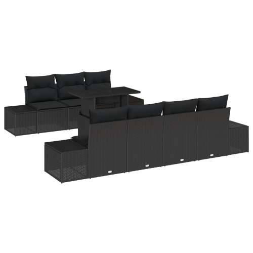 8 dijelni vrtni sofa set s jastučićima Crni poly ratan Cijena