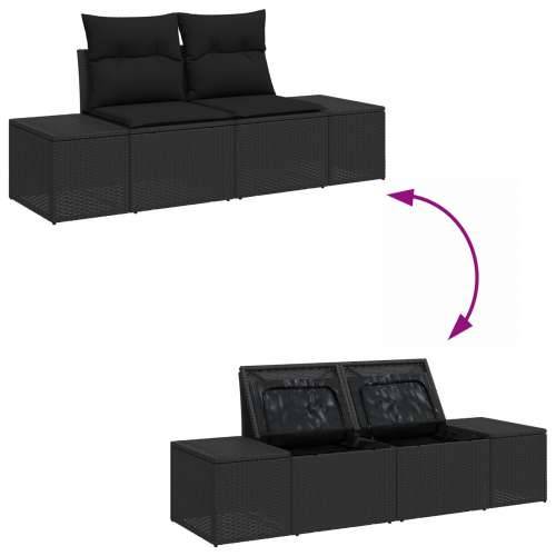 8 dijelni vrtni sofa set s jastučićima Crni poly ratan Cijena