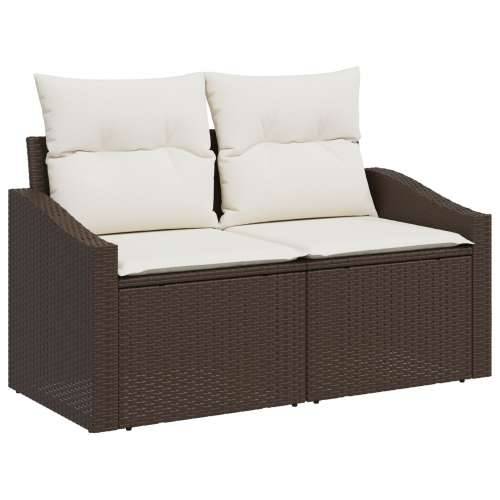 Set od 6 komada vrtnih sofa s jastucima smeđi poli ratan Cijena