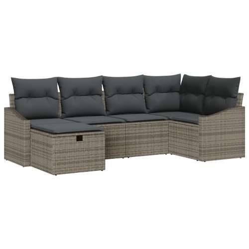 set od 6 vrtnih soferica s jastučićima siva poli ratan Cijena