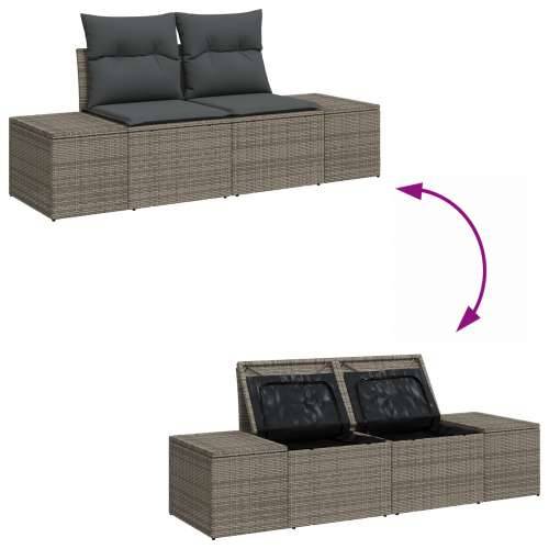 8-dijelni vrtni sofa set s jastučićima siva Poly Rattan Cijena