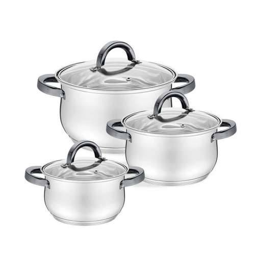 Lonac s Poklopcem Feel Maestro MR-3522-6M-BLACK Srebrna Čelik Nehrđajući Čelik Ø 18 cm Ø 20 cm Ø 16 cm 2,5 L 1,8 L 3,5 L (6 Dije Cijena