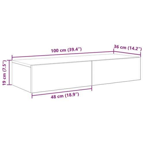Zidna polica s ladicama umjetnički hrast 100x36x19 cm Cijena