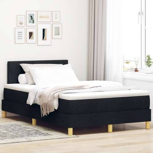 Box Spring Krevet s Madracem Crni 120x190 cm Tkanina Cijena