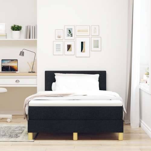 Box Spring Krevet s Madracem Crni 120x190 cm Tkanina Cijena
