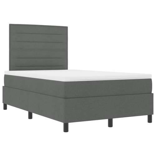 Boxspring krevet s madracem tamno siva mala dvostruka tkanina Cijena
