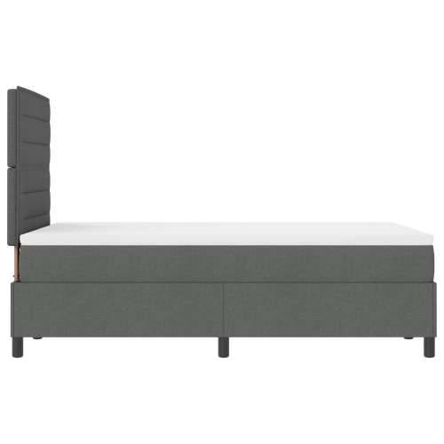 Boxspring krevet s madracem tamno siva mala dvostruka tkanina Cijena