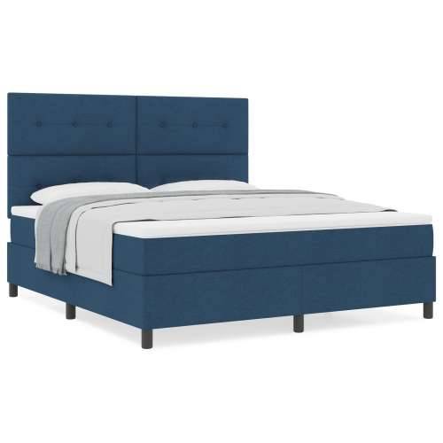 Box Spring Krevet s Madracem Plavi Super King Tkanina Cijena