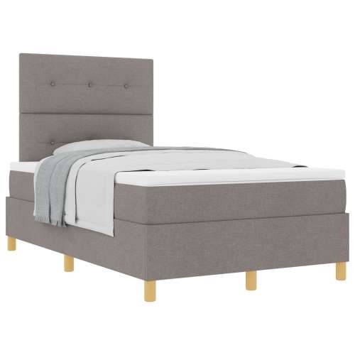 Box Spring krevet s madracem Taupe Mali dvostruki Tkanina Cijena