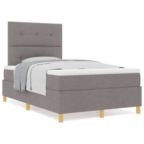 Box Spring krevet s madracem Taupe Mali dvostruki Tkanina Cijena