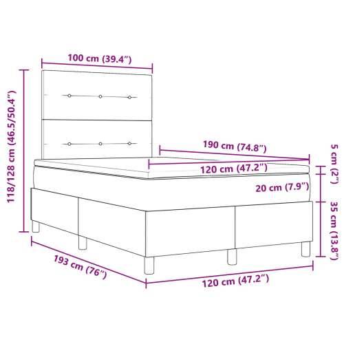 Box Spring krevet s madracem Taupe Mali dvostruki Tkanina Cijena
