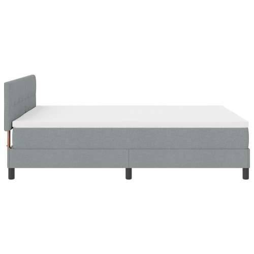 Box Spring Krevet s Madracem & LED Svjetlom Svjetlosiva 160x200 cm Tkanina Cijena