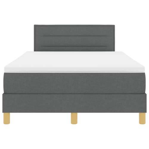 Krevet s box springom s madracem i LED osvjetljenjem Tamno sivi 120x190 cm Tkanina Cijena