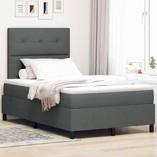 Krevet na podlozi s madracem i LED tamno sivi 120x190 cm tkanina Cijena