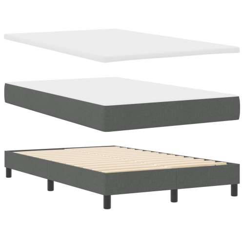 Box Spring Krevet s Madracem i Klupu Tamnosiva 120x190 cm Tkanina Cijena