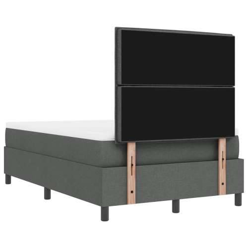 Box Spring Krevet s Madracem i Klupu Tamnosiva 120x190 cm Tkanina Cijena