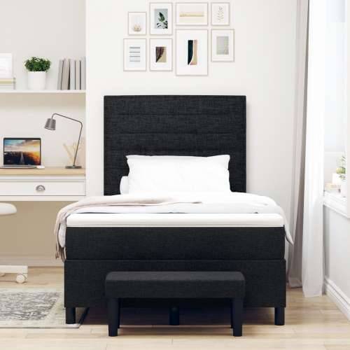 Box Spring krevet s madracem i klupom crna 120x190 cm tkanina Cijena