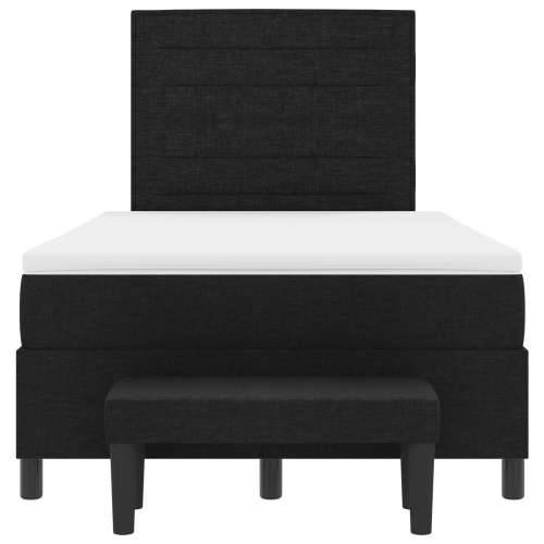 Box Spring krevet s madracem i klupom crna 120x190 cm tkanina Cijena