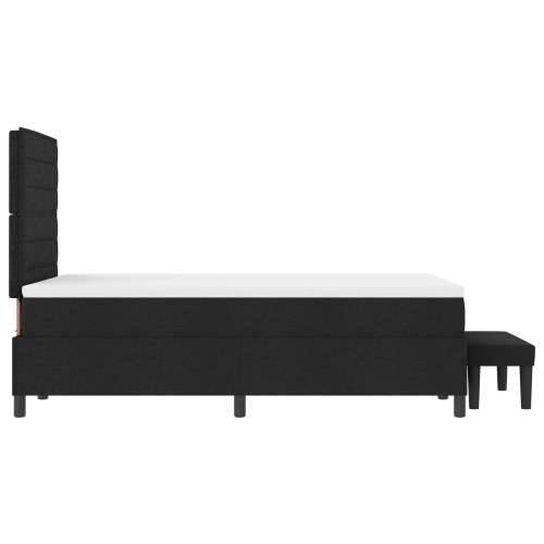Box Spring krevet s madracem i klupom crna 120x190 cm tkanina Cijena