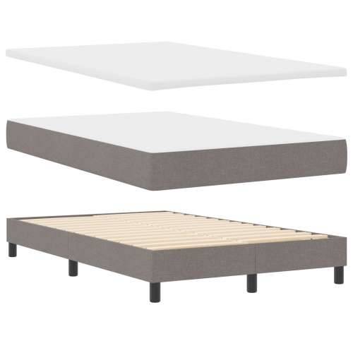 Krevet s box springom, madracem i klupom Taupe 120x190 cm Tkanina Cijena