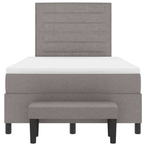Krevet s box springom, madracem i klupom Taupe 120x190 cm Tkanina Cijena