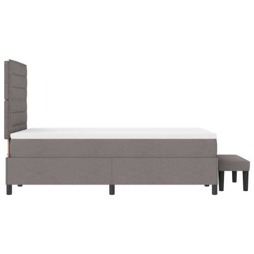 Krevet s box springom, madracem i klupom Taupe 120x190 cm Tkanina Cijena