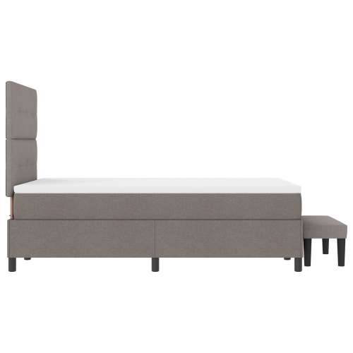 Krevet na podjenjaku s madracem i klupom taupe 120x190 cm Tkanina Cijena
