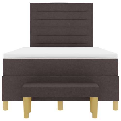 Box Spring krevet s madracem i klupom tamnosmeđi 120x190 cm tkanina Cijena