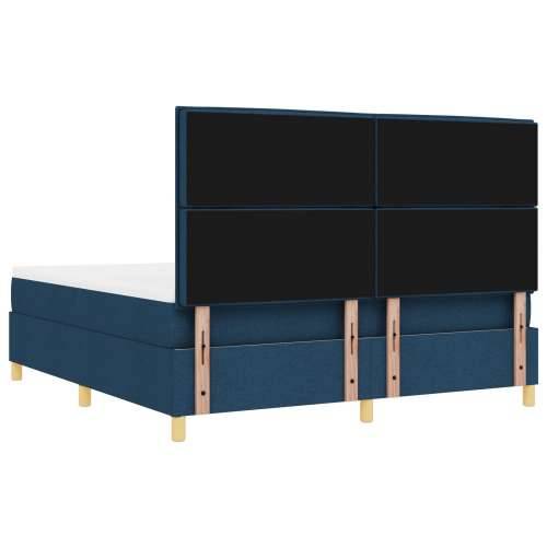 Krevet s box springom s madracem i klupom Plavi 180x200 cm Tkanina Cijena